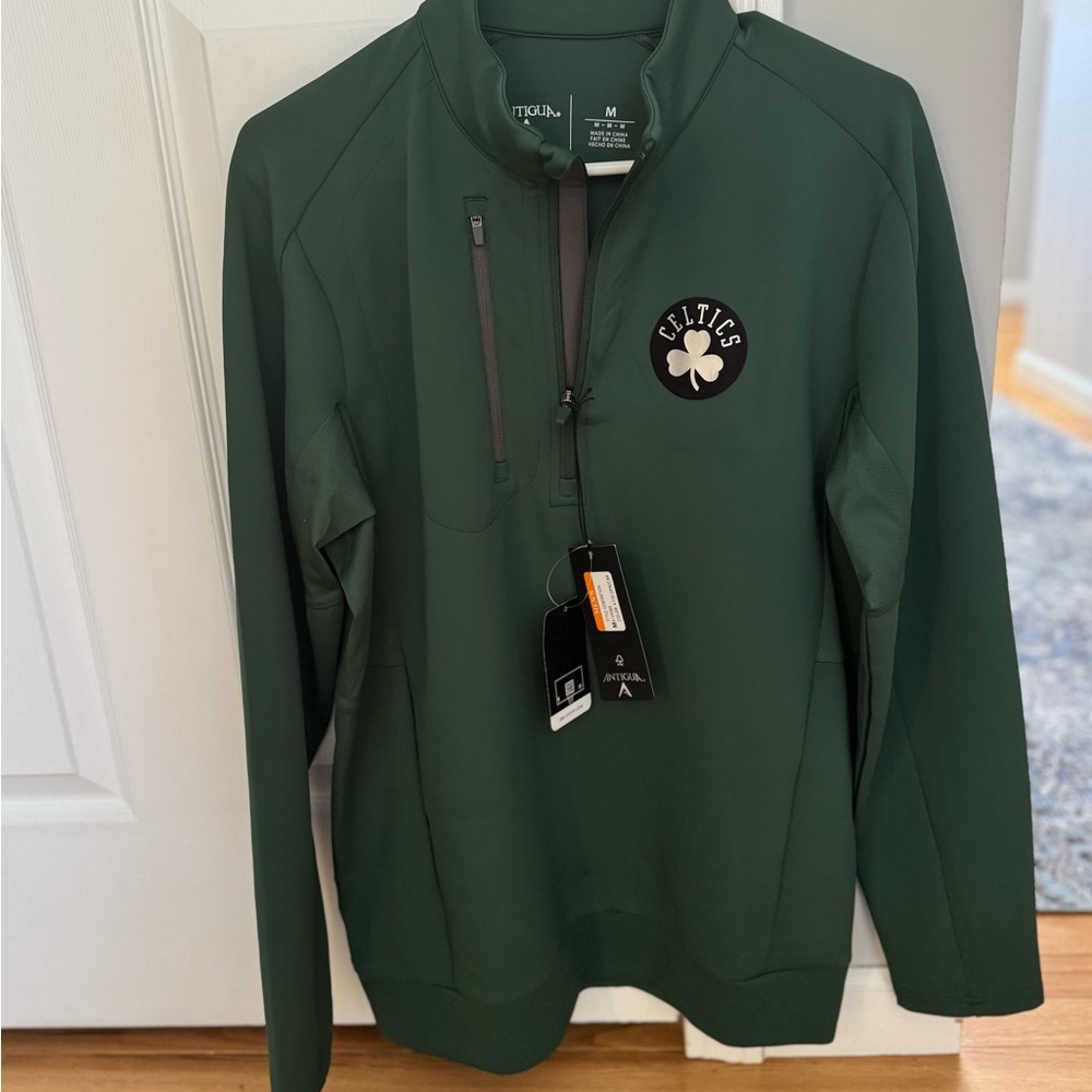 Antigua Men’s Green Celtics Quarter-Zip Pullover Medium
